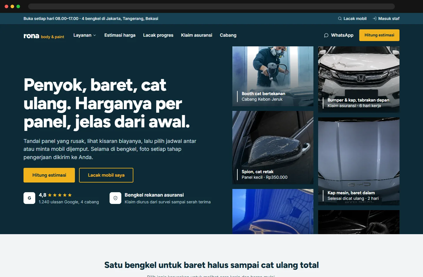 Car Body Repair & Paint Workshop Website