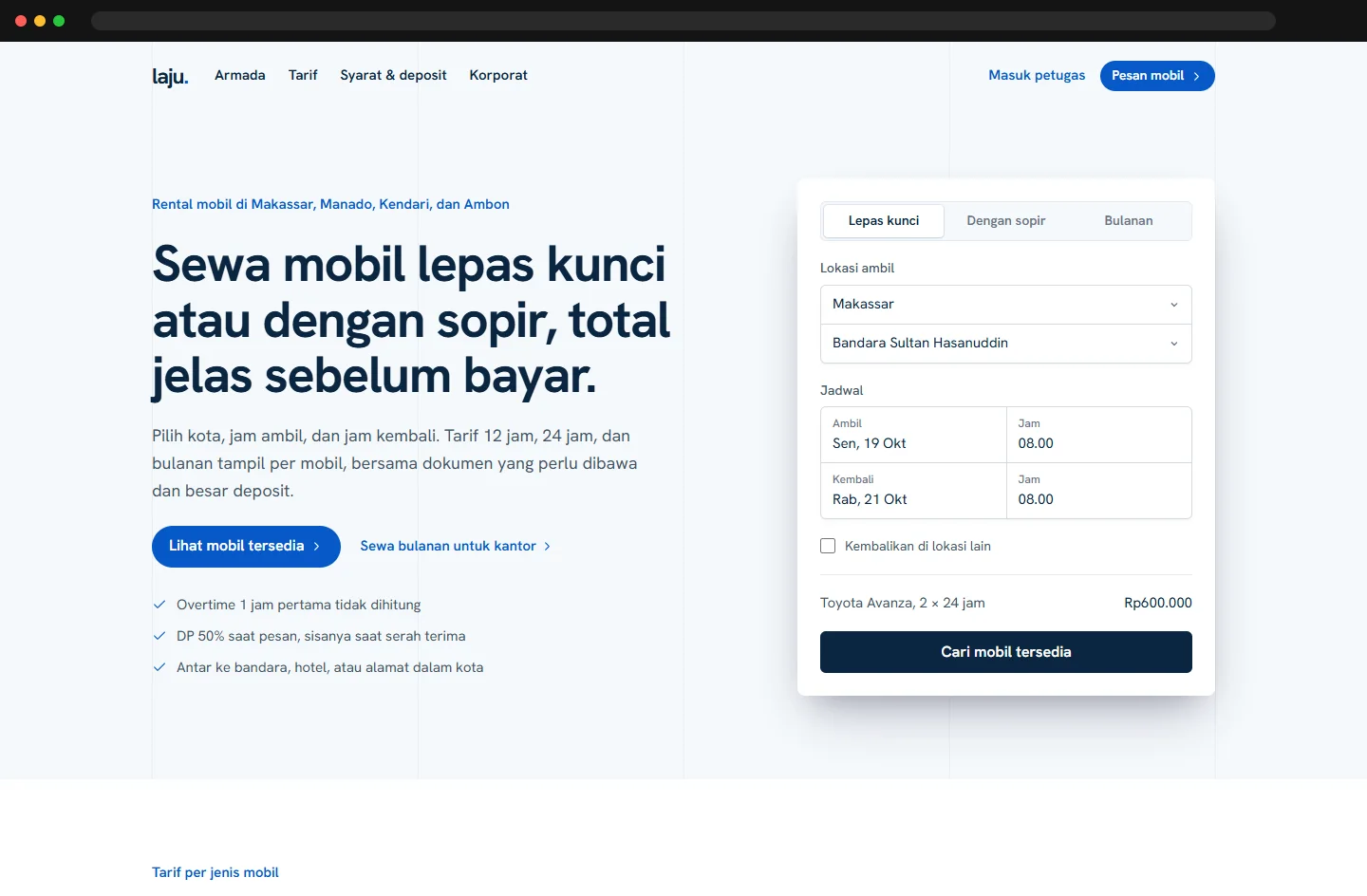 Website Perusahaan Rental Mobil