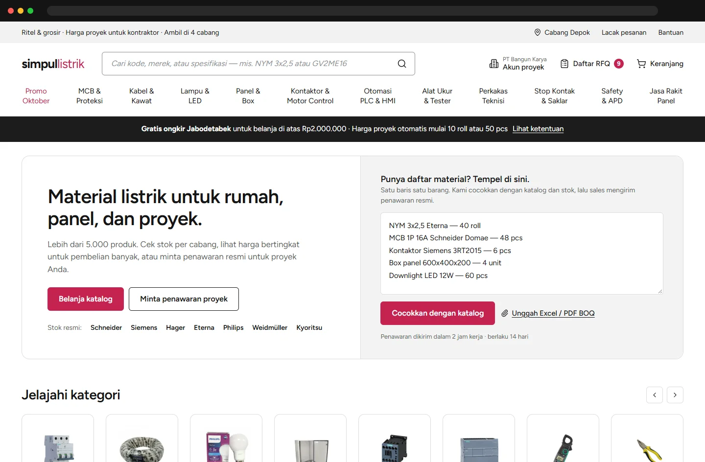 Electrical Supplies Store Website