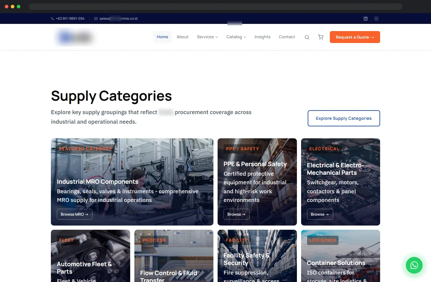 Supply categories catalog
