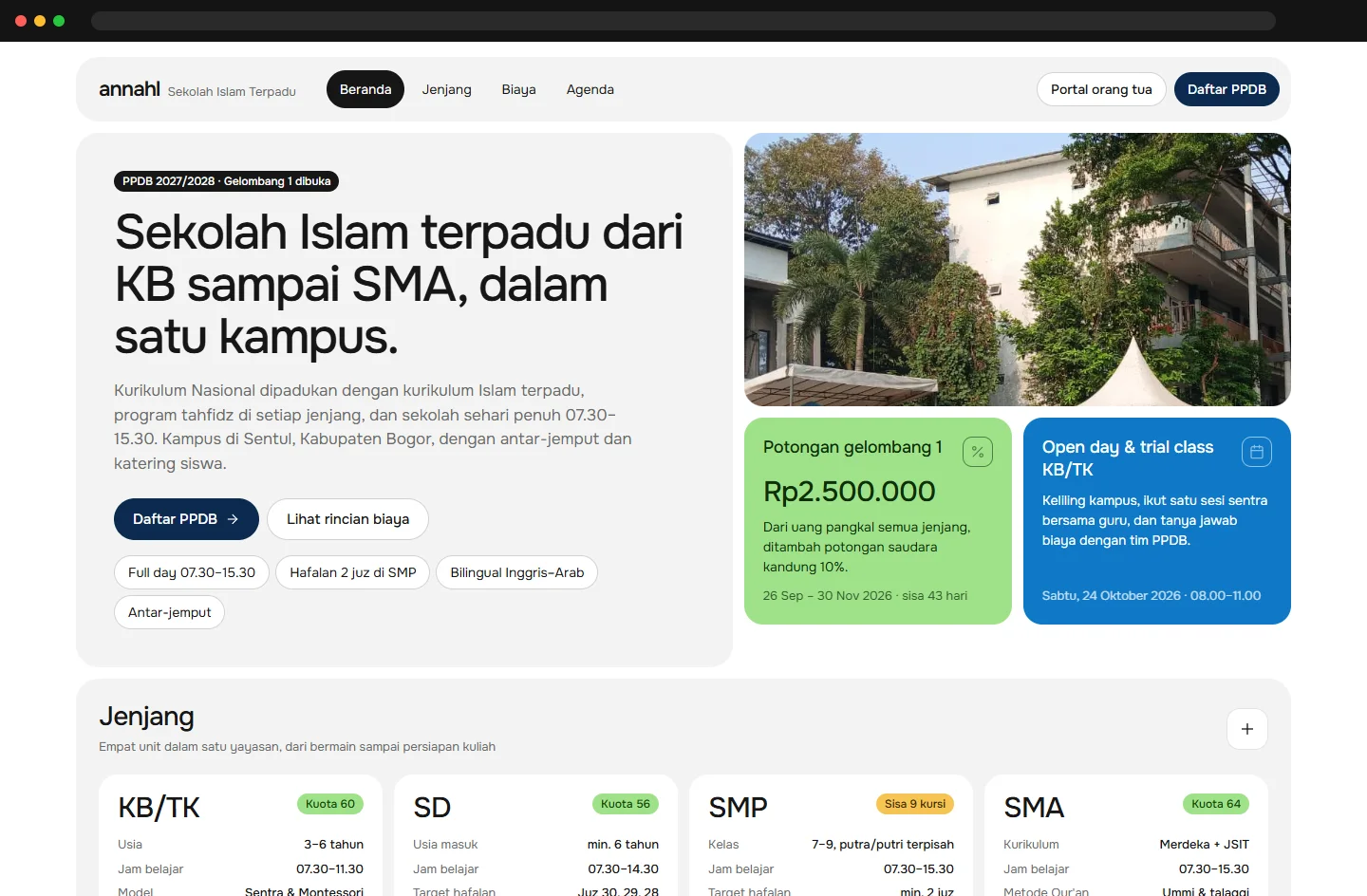 Website Sekolah Islam & PPDB Online