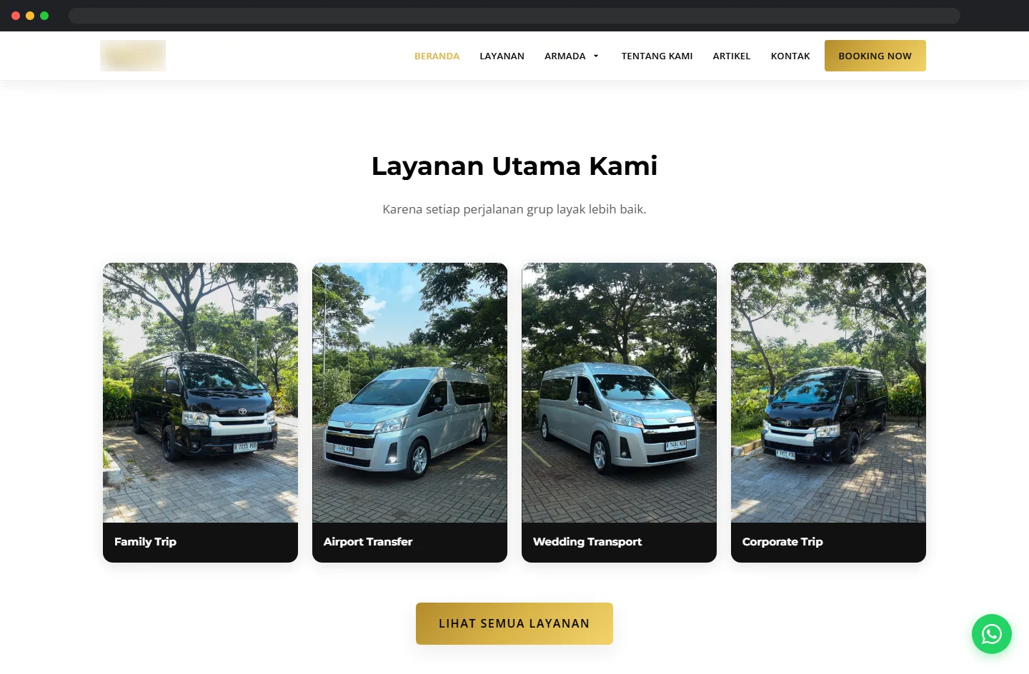 Main services with fleet photos