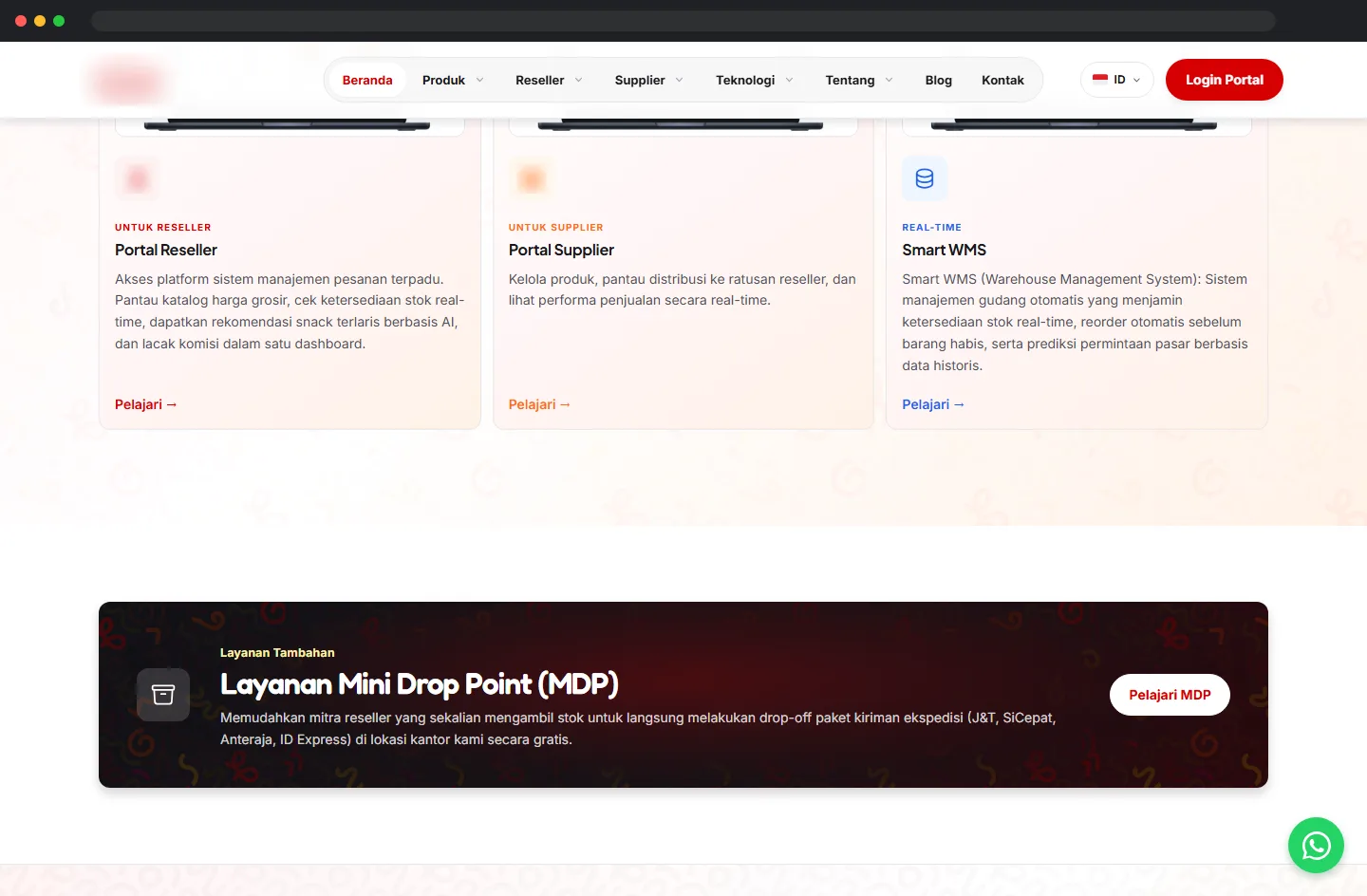 Reseller and supplier portals, plus the drop-point service
